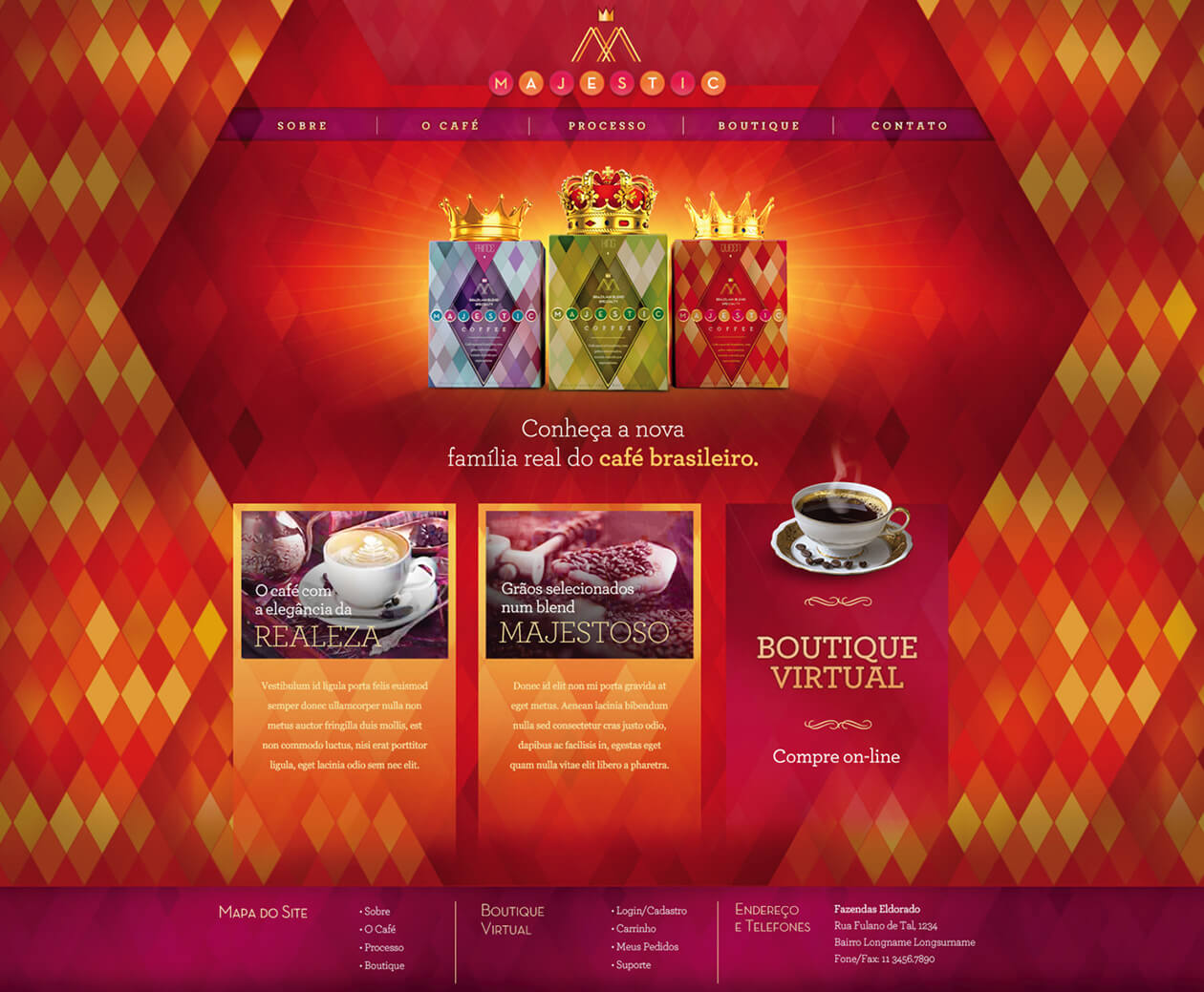 Eldorado | Cafés | Coffees | Website Interface